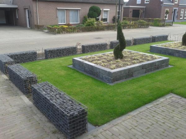 Gabionen mit Basalt Bruchsteine