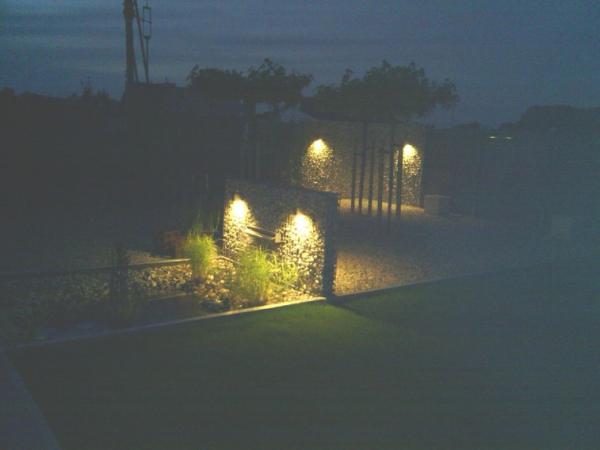 Gabionen mit LED